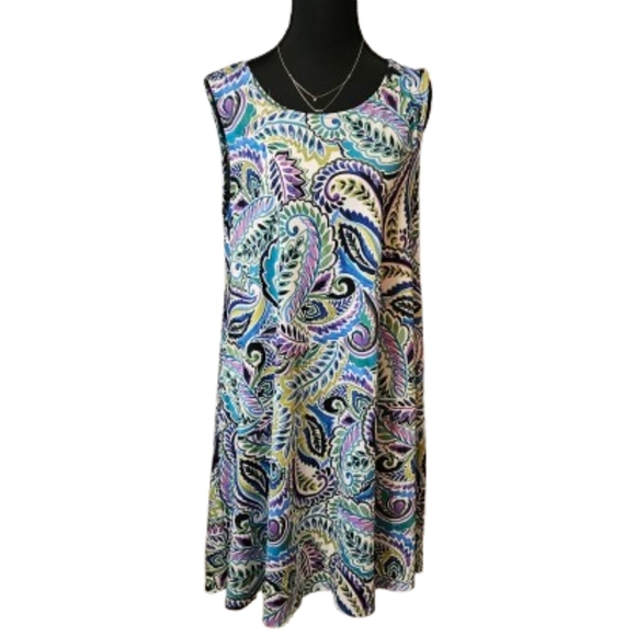 Dresses & Skirts - Nina Leonard Women's Large Paisley Tank Dress